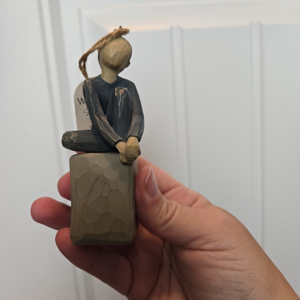 Willow Tree Sculpture - Tan and Blue Serenity